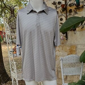 Properly Tied Men's Hunting Deer Horns Patterned Polo Shirt L